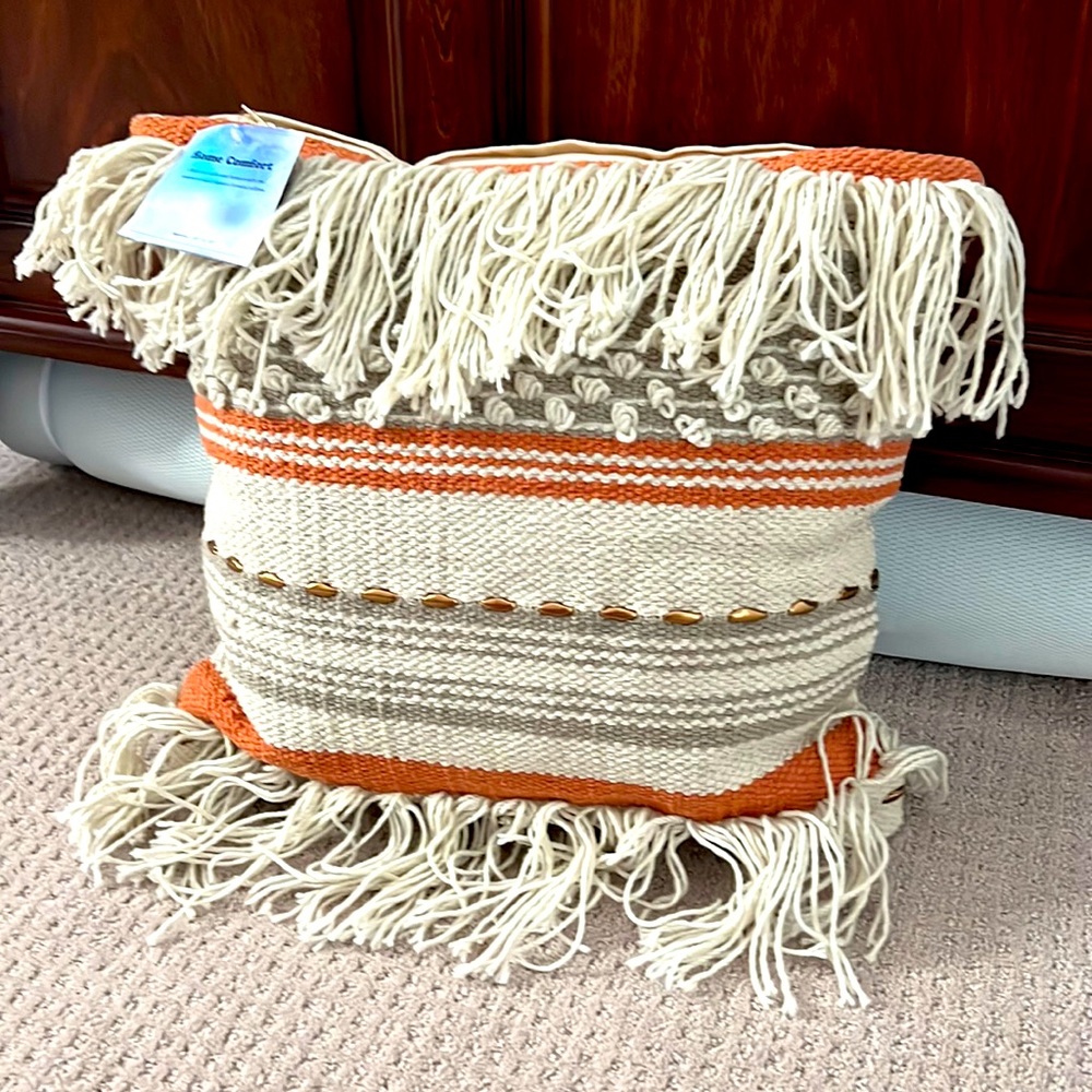 Brand New With Tag Boho Pillow.
